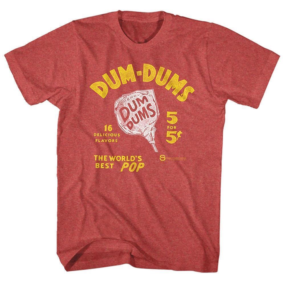Dum Dums Worlds Best Pop Red Heather Adult T Shirt